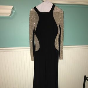 Xscape Black Long Sleeve illusion Studded